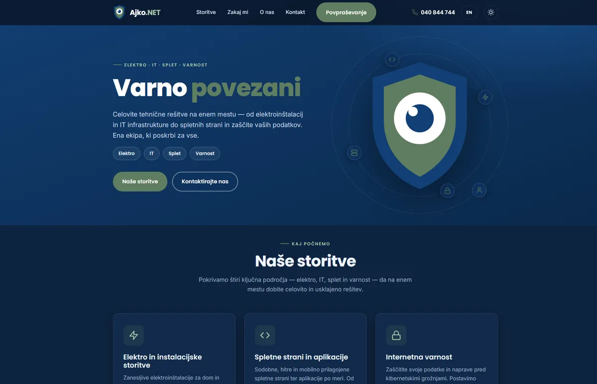 Ajko.NET website — an example of our work